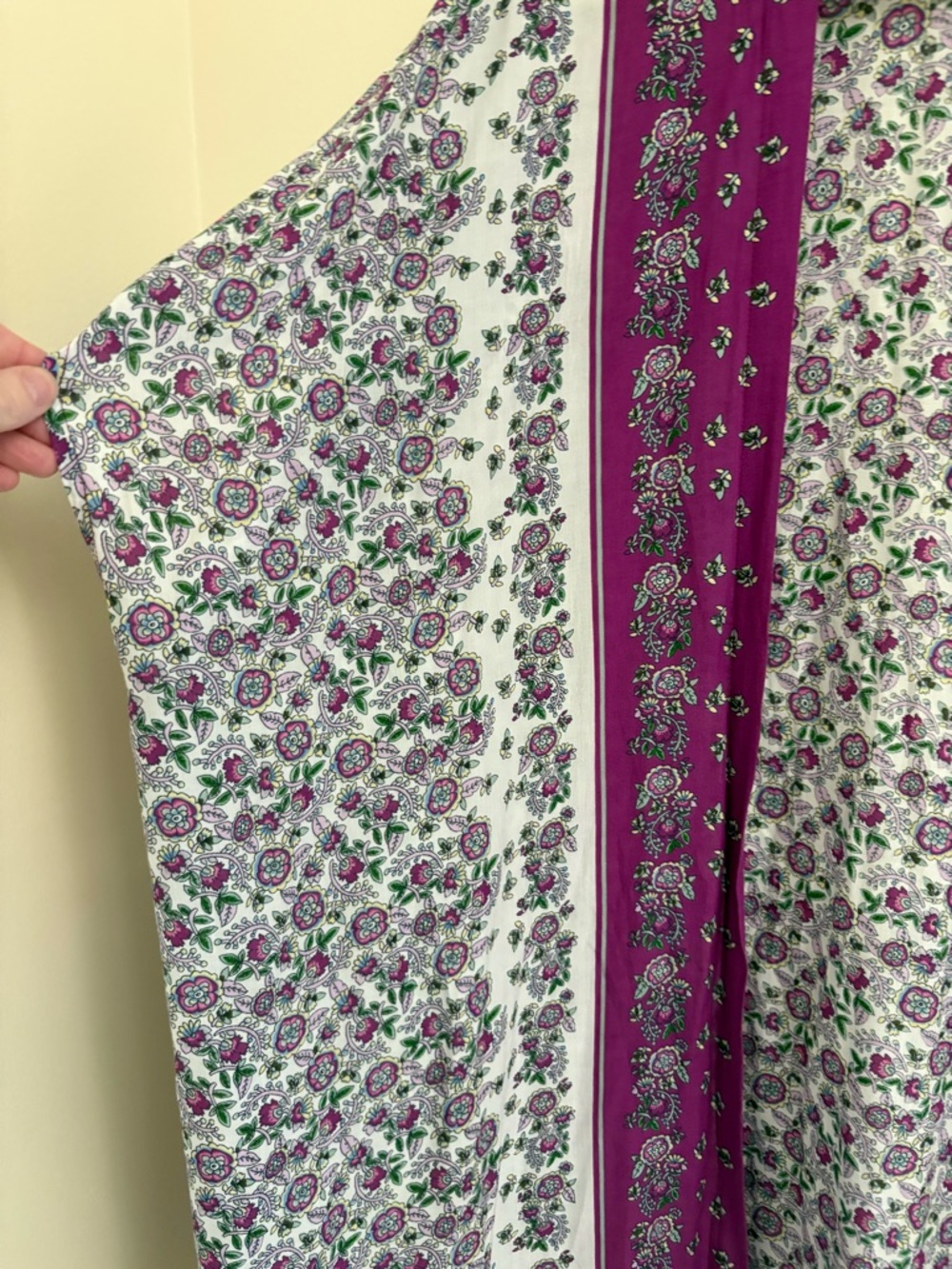 LOFT Fuchsia Floral Kimono Duster M/L Boho Open Front Lightweight‎ Cover Up Wrap - Picture 2 of 10